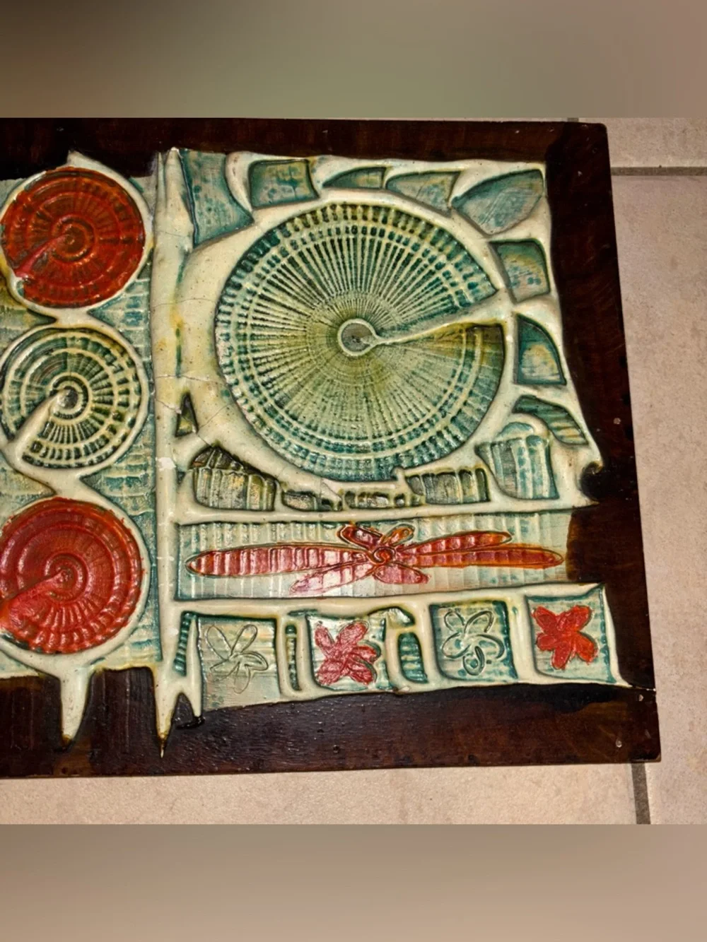 Sylvia Watmough Vintage 1971 Troika Style Bas Relief Mixed Media Art